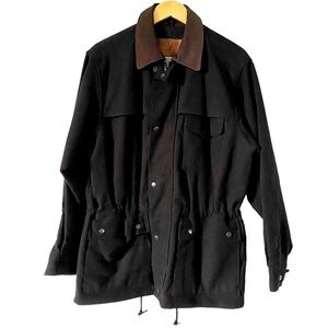 Vintage Black Jacket with Brown Collar
